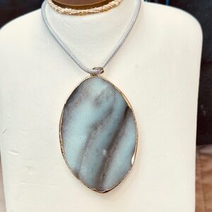 Large Oval Dendritic Agate Pendant in Several Colors